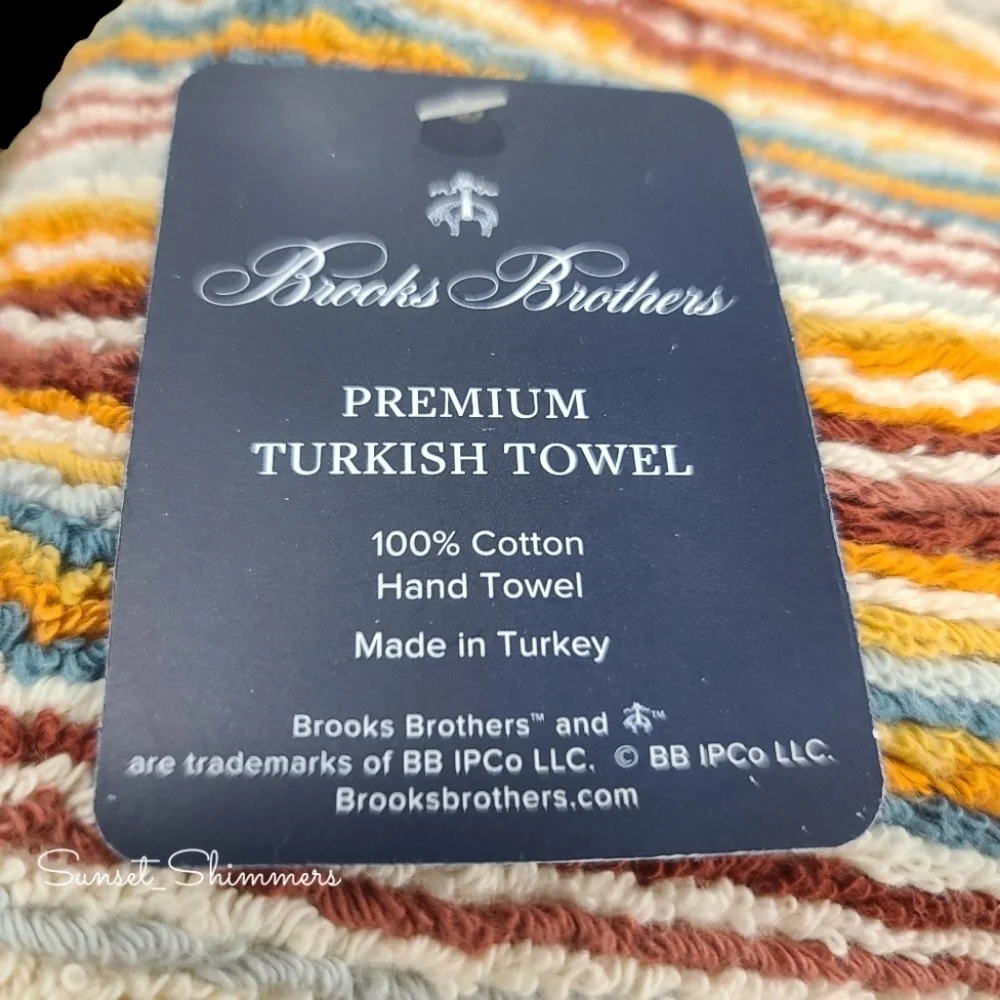 6pc BROOKS BROTHERS Fall Rainbow STRIPED THICK PLUSH TURKISH Towel Set New
